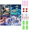 4Pcs/set Diamond Painting-5D Full Round Drill Princess(30*30 CM)