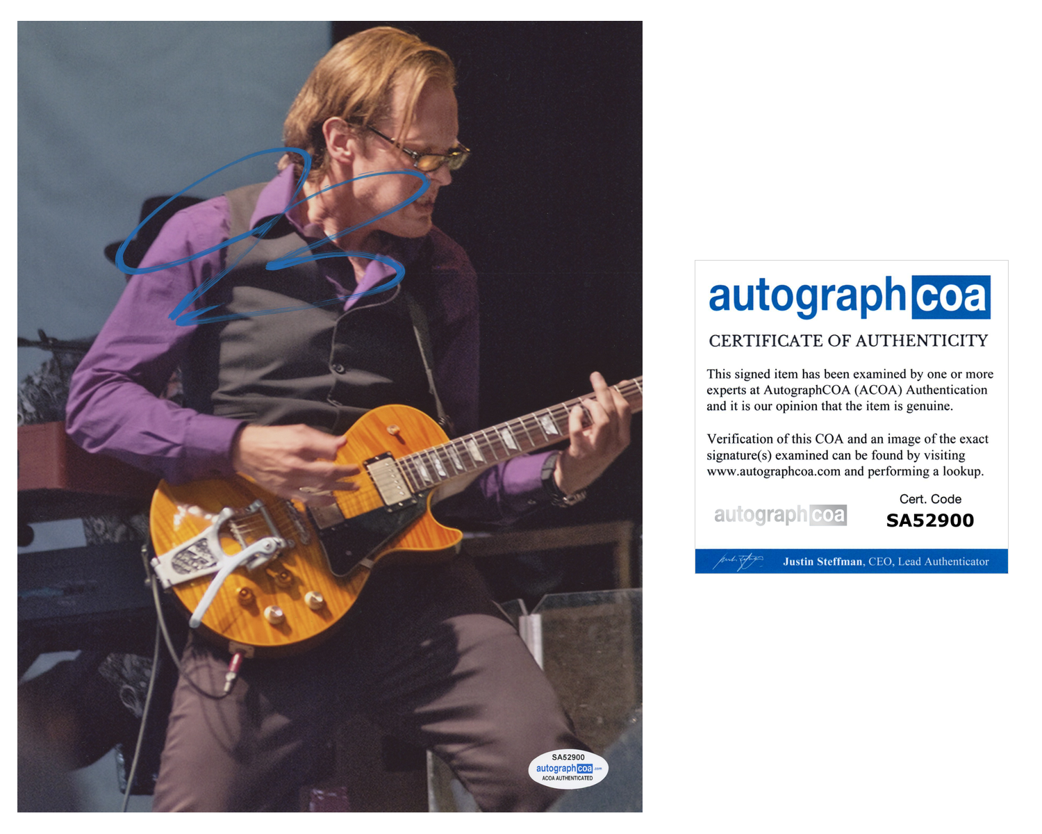 Joe Bonamassa Signed Autographed 8x10 Photo Poster painting Blues Rock Guitarist COA ACOA