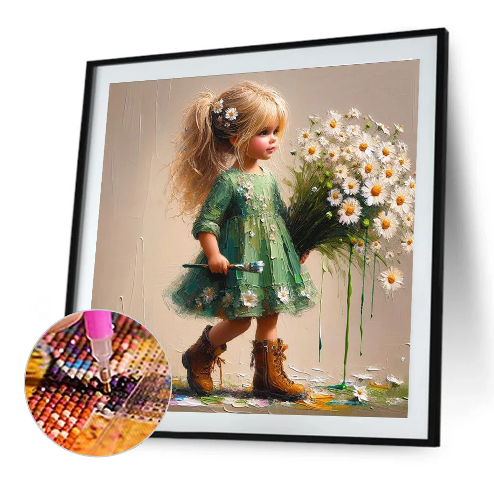 Diamond Painting - Full Round Drill - Flower Girl(Canvas|40*40cm)