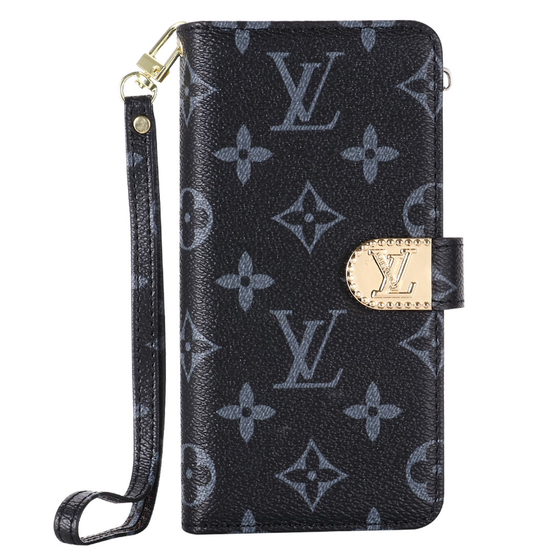 Monogram LV canvas leather wallet iPhone Samsung mobile phone case