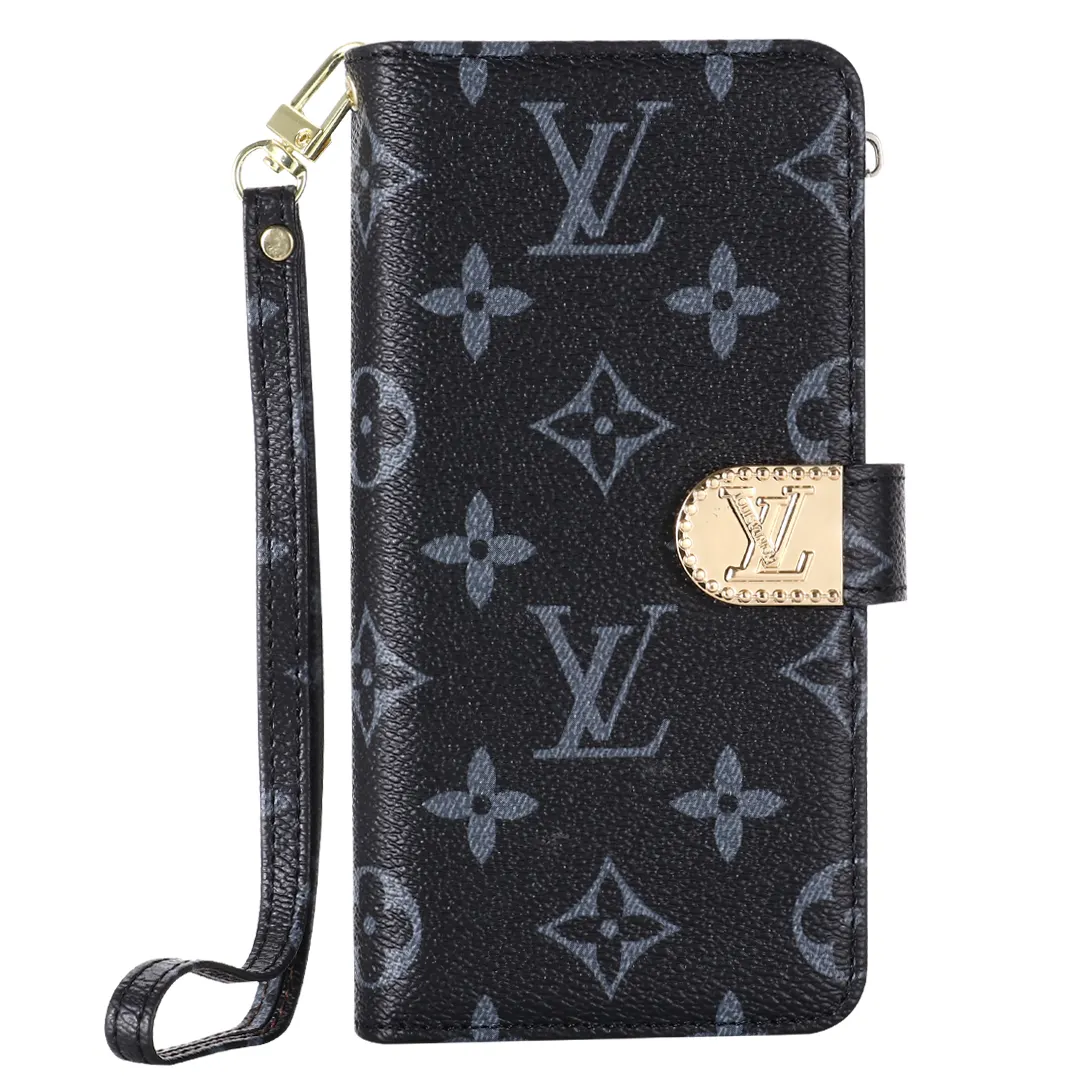Monogram LV canvas leather wallet iPhone Samsung mobile phone case