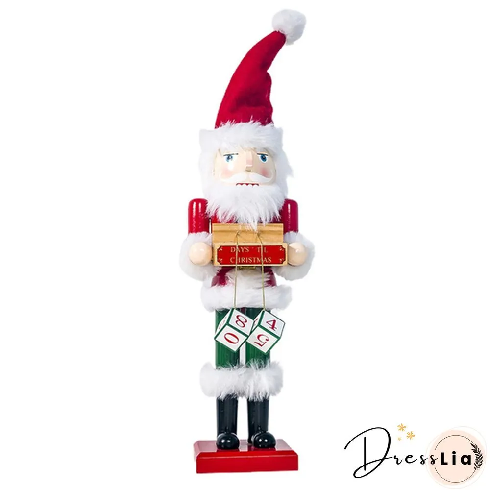Christmas Wooden Standing Ornaments Cute Cartoon Santa Snowman Elf Nutcracker Doll Figures