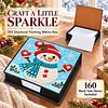 PU 5D Pearl Diamond Painting Kit Note Box DIY Diamond Art Notepad Box with 160 Sheets of Paper (Snowman)