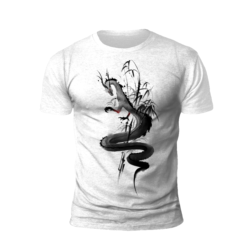 Dragon and Bamboo T-Shirt: A Dance of Power and Grace