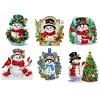 6Pcs Diamond Painting Acrylic Christmas Snowman Fridge Stickers