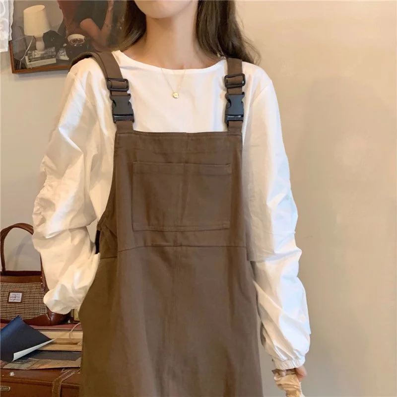 Toloer Toloer Suit Female Autumn 2024 New Retro Design Feeling Strap Skirt Round Collar Loose White Jacket Two Sets-Outfit Ideas