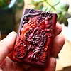 Rosewood and sandalwood kerosene-carved Pixiu lighter for attracting wealth