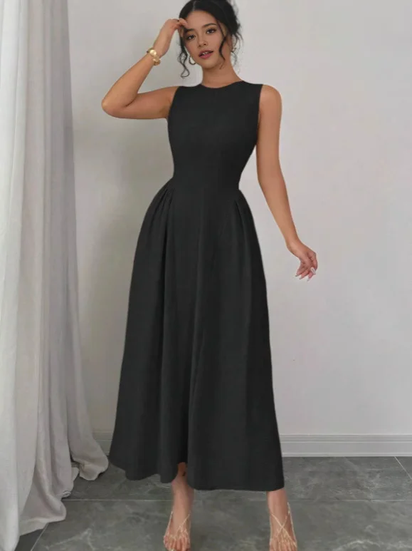 Nigikala Nigikala Women's Sleeveless Spring And Summer Thin Temperament Waist Dress