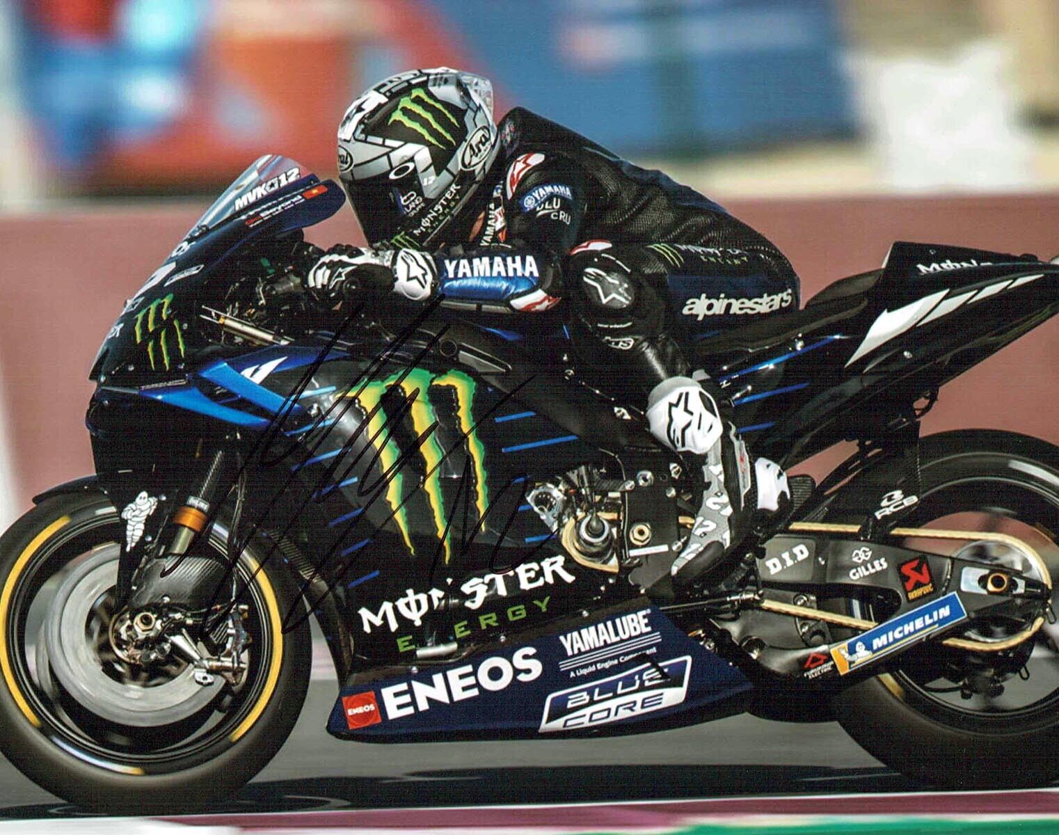 Maverick VINALES 2019 SIGNED MOTOGP Autograph 10x8 Yamaha Photo Poster painting B AFTAL COA