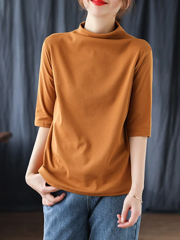 11 Colors Half Sleeve Roomy Minimalist Casual T-Shirt Tops