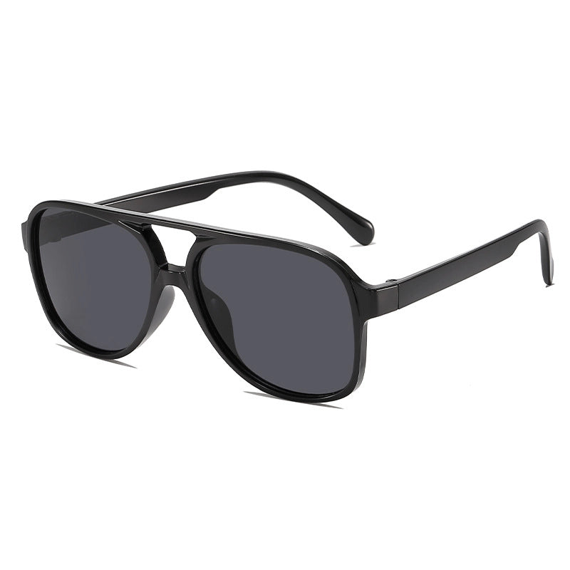 Retro Double Beam Sunglasses New Trendy Personalized Big Frame Internet Celebrity Toad Sunglasses