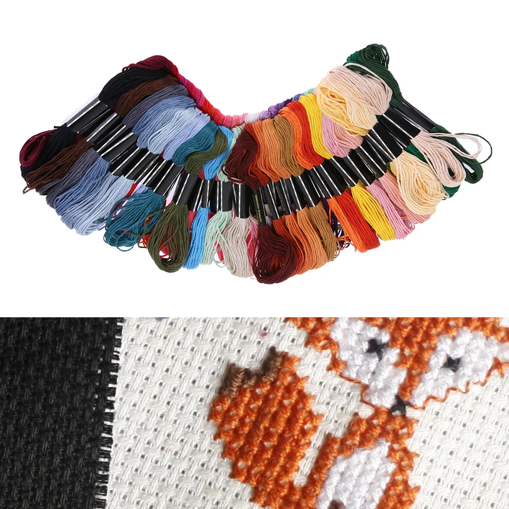 50 Colors Embroidery Thread Hand Cross Stitch Floss Sewing Skeins Craft
