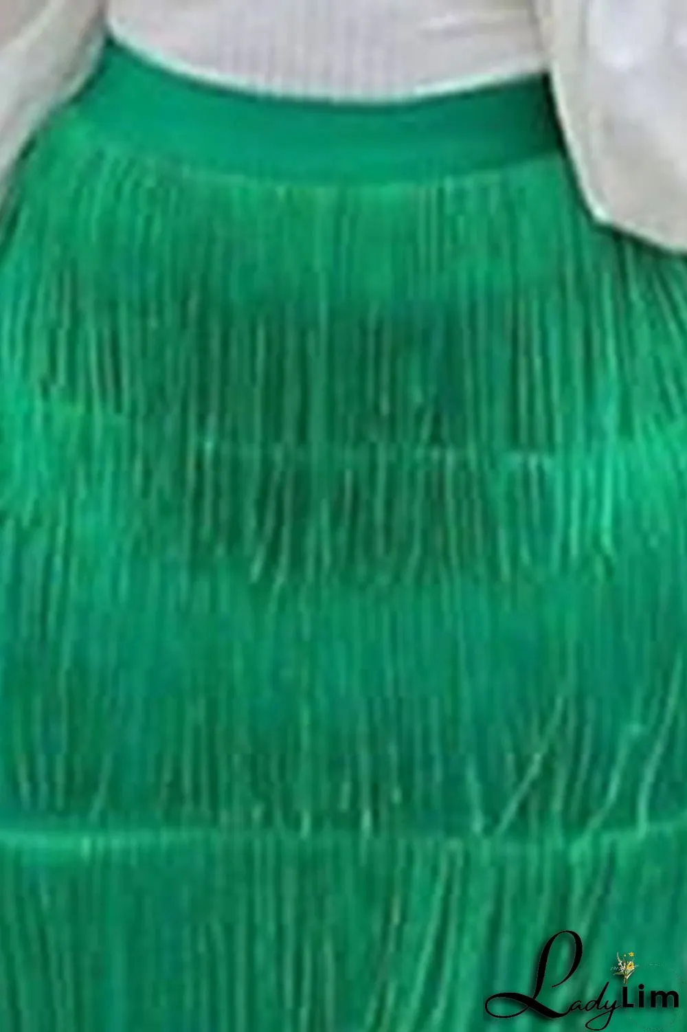 Black Fashion Solid Tassel Patchwork Regular High Waist Straight Solid Color Bottoms