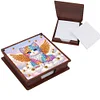 (US Local)Wooden 5D Diamond Painting Kit Note Box DIY Diamond Art Notepad Box (Cat Angel)