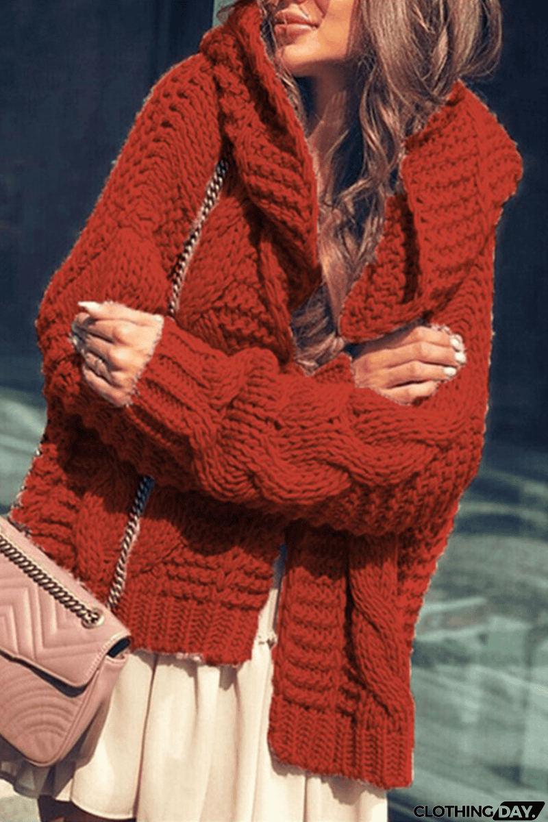 Casual Solid Split Joint Hooded Collar Tops