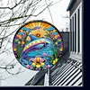 Diamond Painting Acrylic Stained Glass Dolphin Hanging Pendant