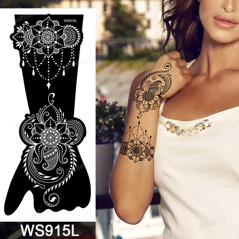 1 Sheet Flower Lace Henna Stencil Body Art Temporary Tattoo Sticker Airbrush Print Stencil Stamp Plates Template Mandala Wedding