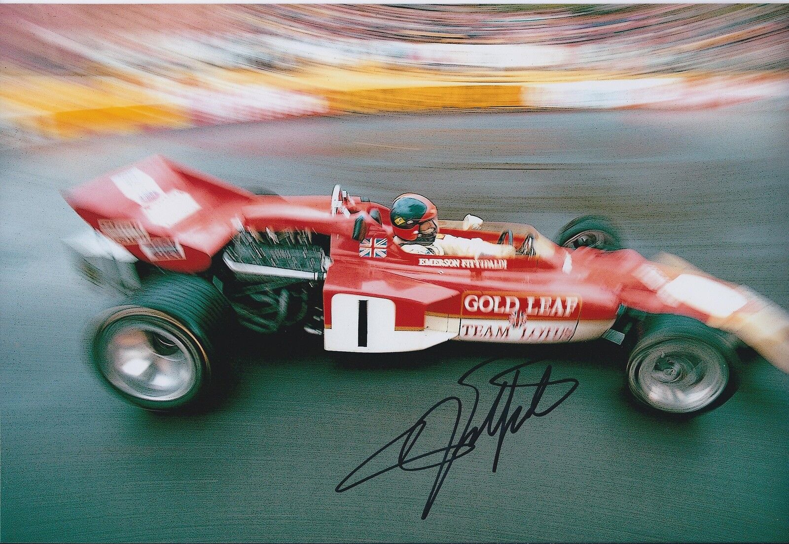 Emerson FITTIPALDI Autograph SIGNED Team LOTUS Formula 1 F1 12x8 Photo Poster painting AFTAL COA