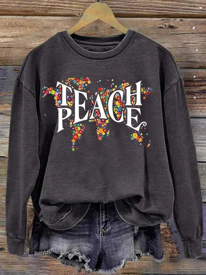Peace Casual Women's Printed Sweatshirt socialshop