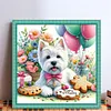 Flower Biscuit Schnauzer-11CT Stamped Cross Stitch 40*40cm/15.75*15.75in tapestrymarket
