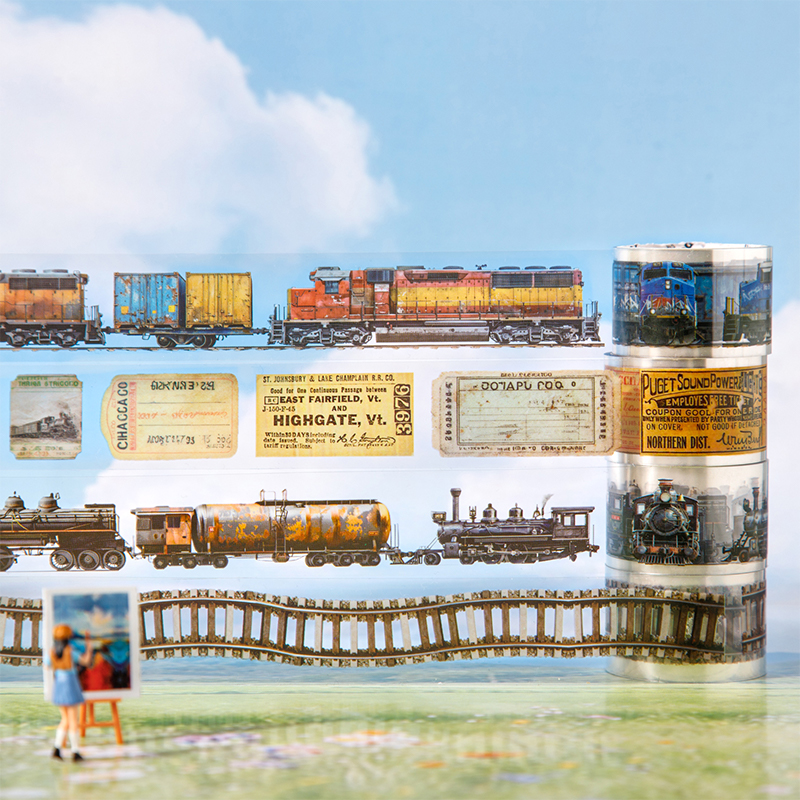 PET 테이프 - 철도 여행 시리즈 빈티지 펑크 기차