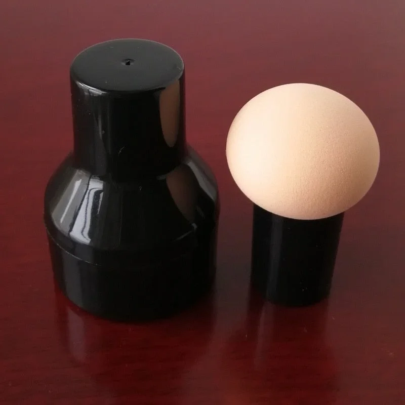 Non-latex Makeup Sponge Mushroom Head Powder Liquid Foundation Puff Dry & Wet Multi- function Cosmetic Tool Tamp Storage Box