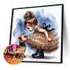 Diamond Painting-DIY Full Round Drill Girl Animal