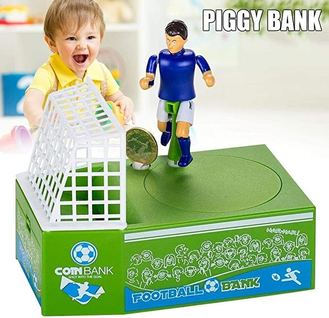 ⚽⚽Forart Sports Piggy Bank Cute Soccer Shooting Piggy Bank, Football Bank Toy Coin Bank Decorative Saving Bank Money Bank Figurine for Kids Adults