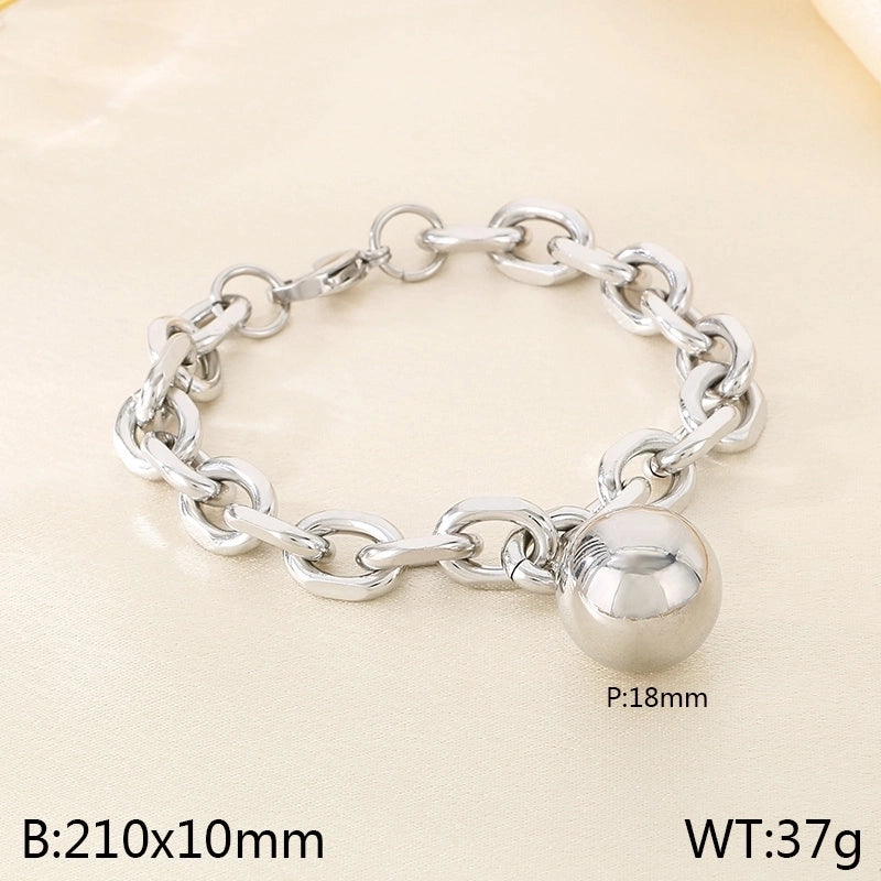 Minimalist Solid Color 304 Stainless Steel 18K Gold Plated Bracelets In Bulk