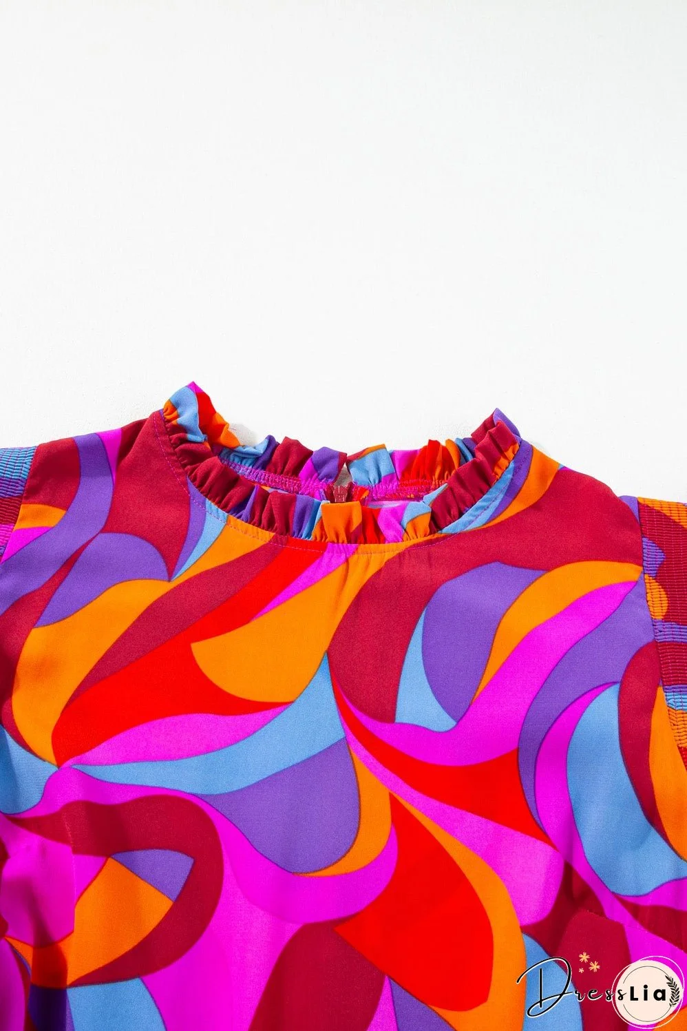 Ruffled Mock Neck Tiered Maxi Dress