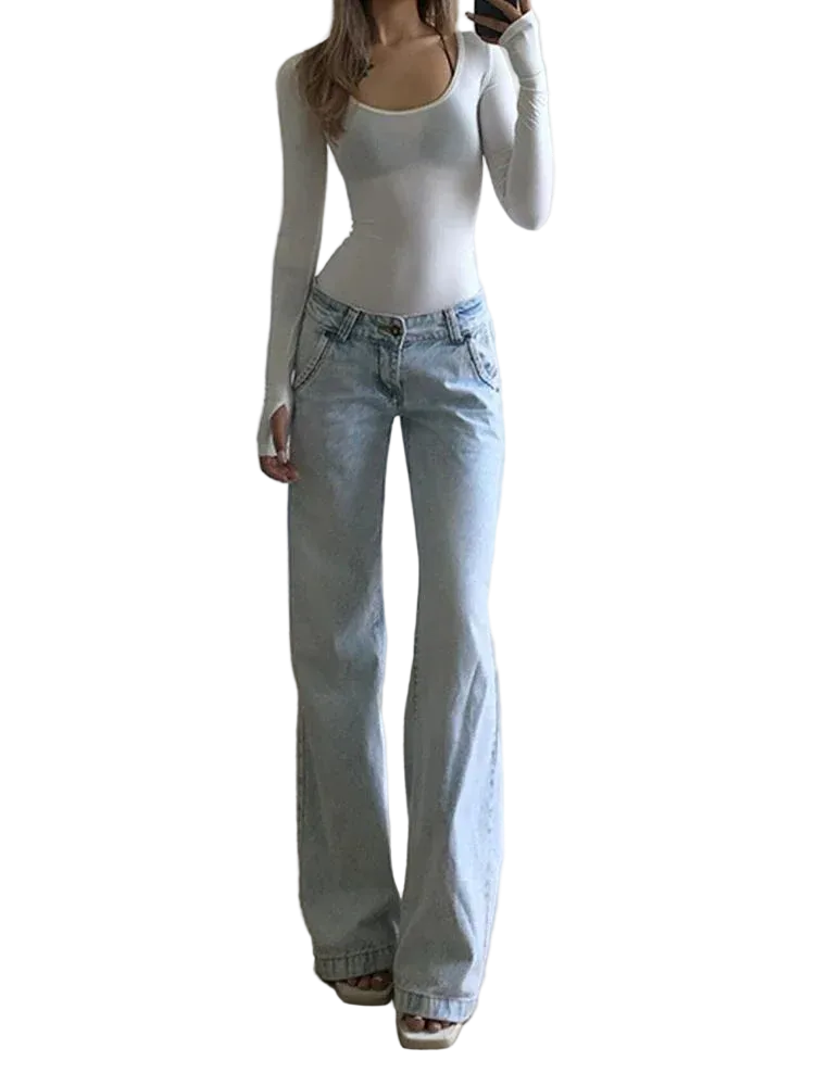 Light Blue Low Waist Jeans