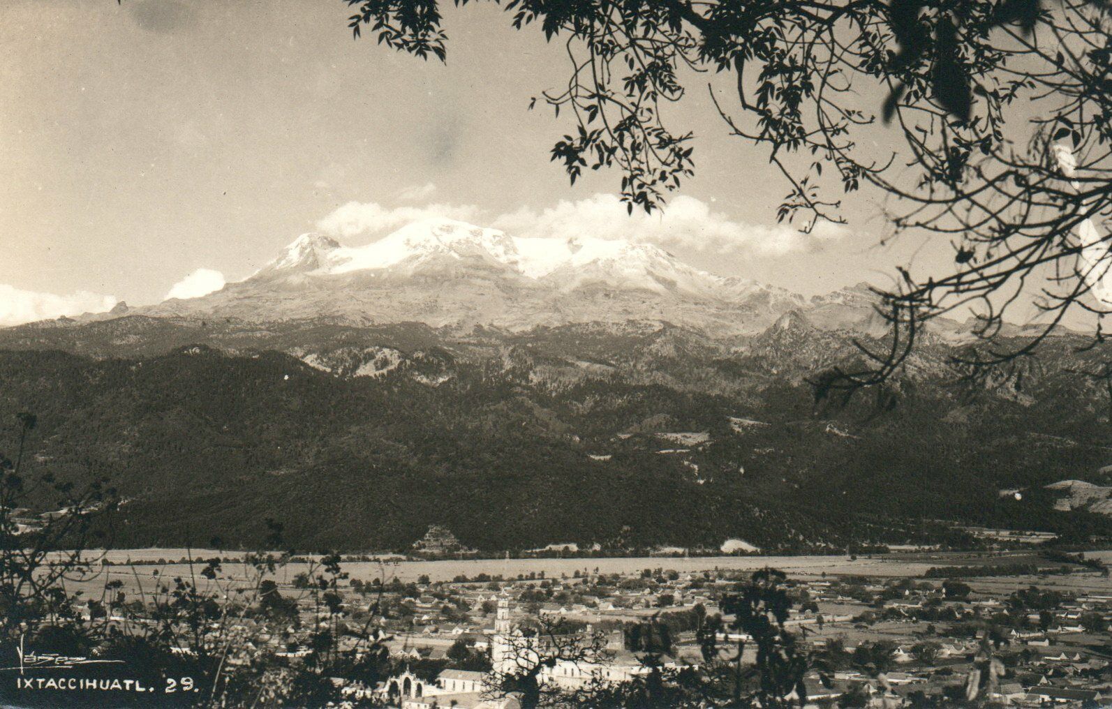 Ixtaccihuatl Iztaccihuatl Volcano Mexico Real Photo Poster painting RPPC Postcard