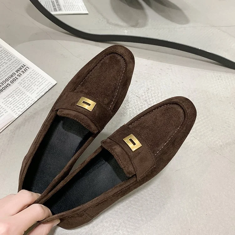 Wongn Wongn Feeling Foreign Style Commuting Single Shoes Women 2024 New Spring And Autumn Doudou Shoes A Foot Pedal Casual Flat Loafers