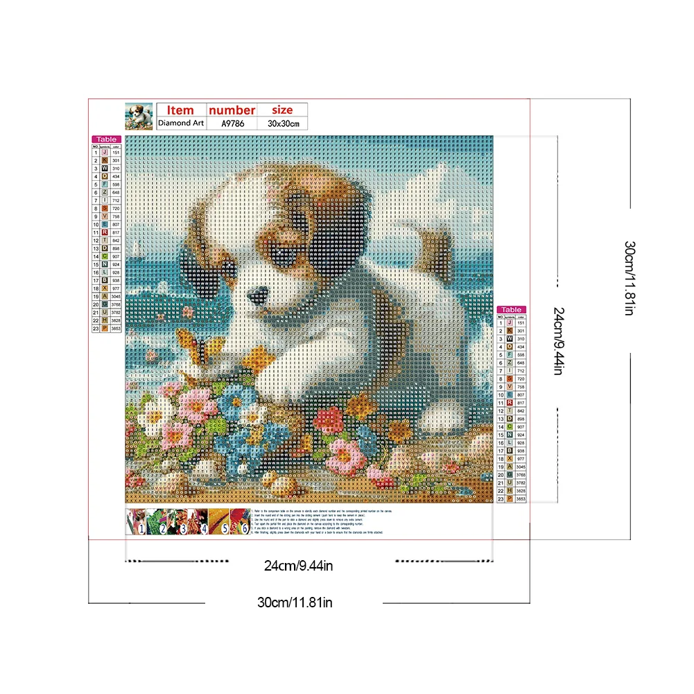 Diamond Painting - Full Round Drill - Dog(Canvas|30*30cm)