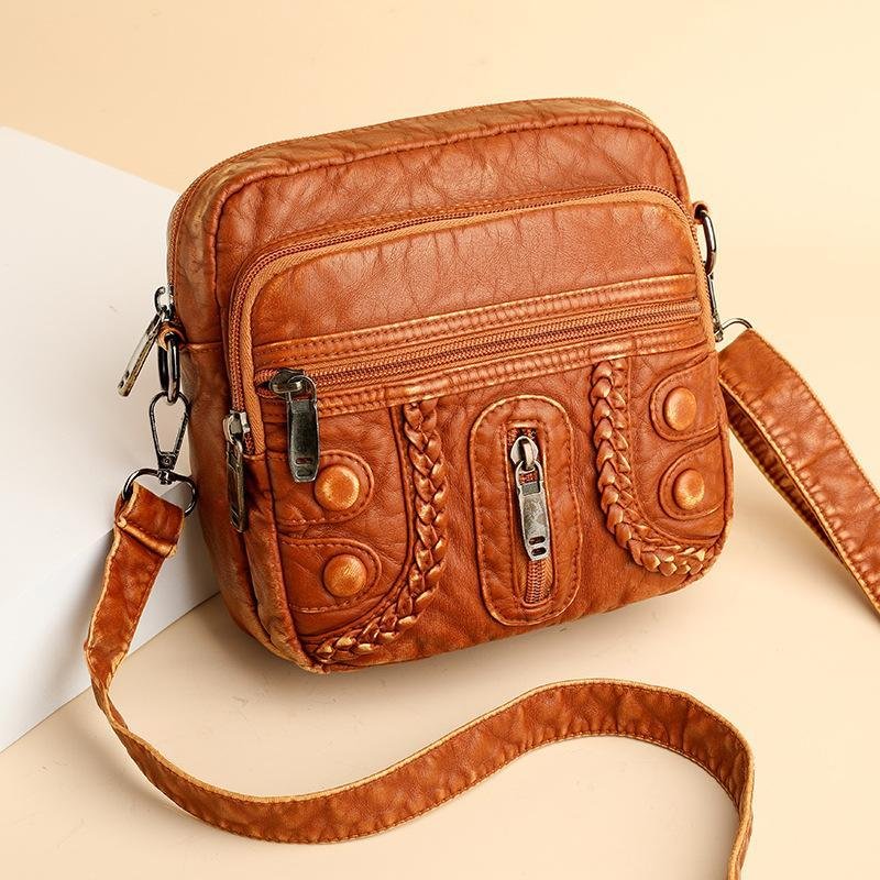 Vintage Washed Leather Crossbody/Waist Bag