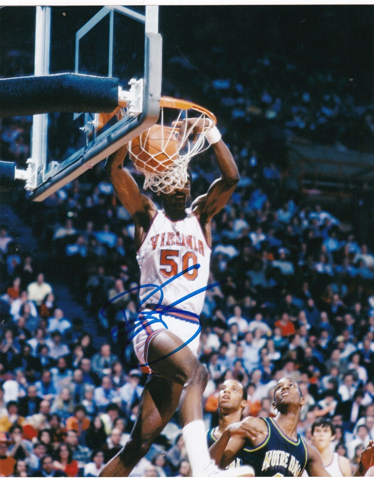 RALPH SAMPSON VIRGINIA CAVALIERS ACTION SIGNED 8x10