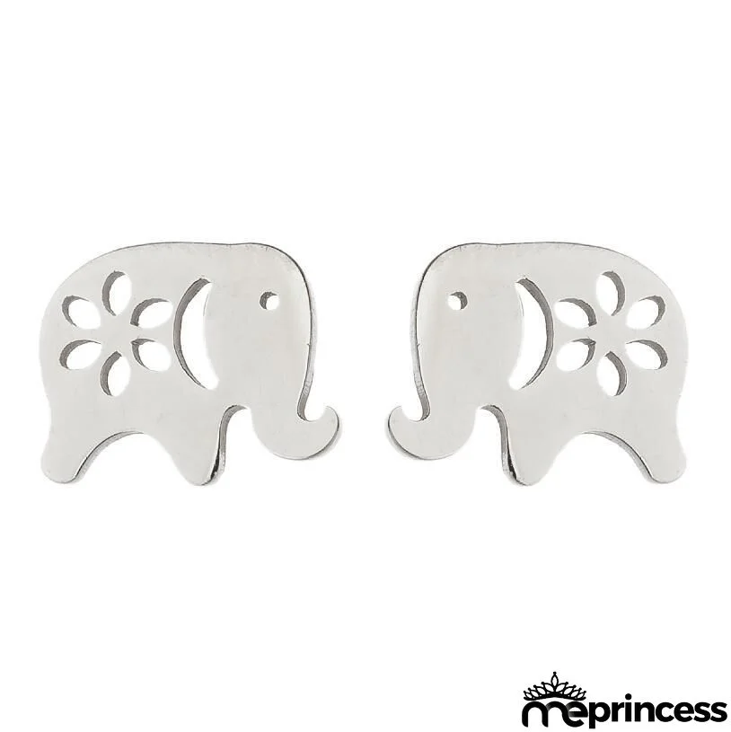 Women Fashion Hollow Eagle Owl Snake Dolphin Bee Giraffe Elephant Dog Cat Rabbit Fish Bird Penguim Stainless Steel Stud Earrings