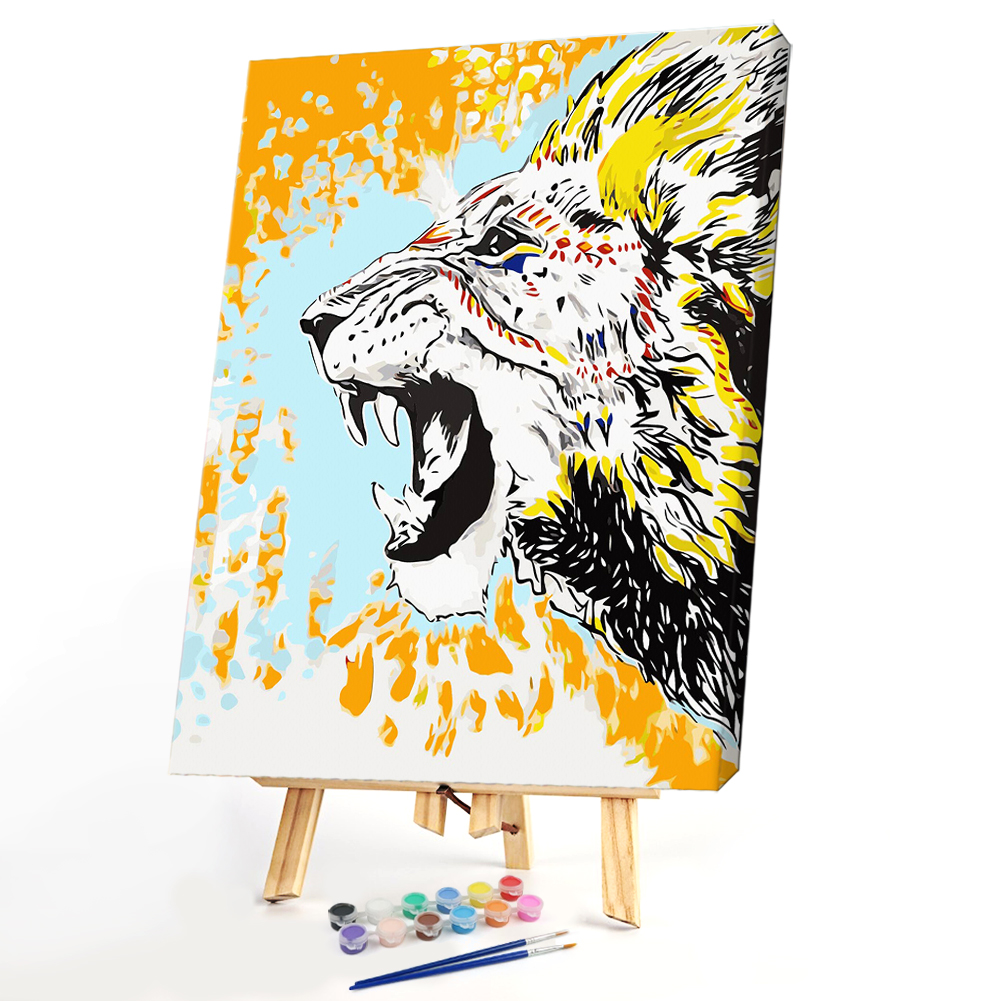 

40*50CM Paint By Numbers-Open Mouth Tiger, 501 Original