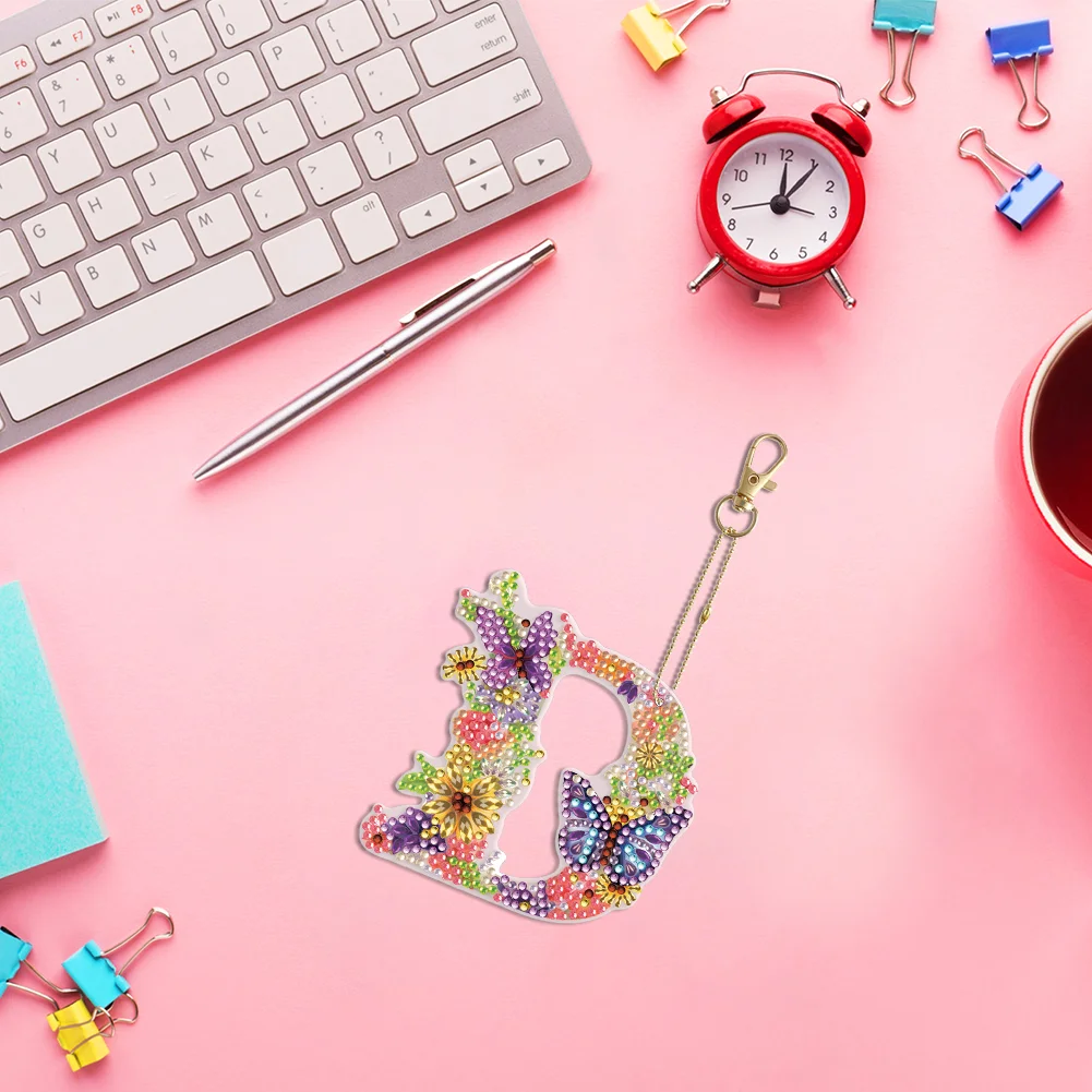 DIY Diamond Art Key Rings Special Shaped Keychain Supplies Lettter Gift for Kids