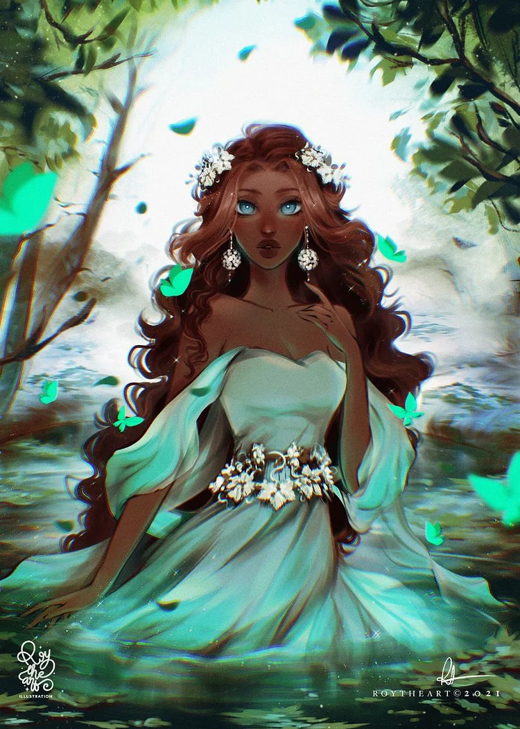 The Fairy of Water Princess Girl 40*60CM(Canvas) Full Round Drill Diamond Painting Drill Diamond Painting gbfke
