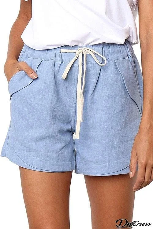 Drawstring Pcokets Shorts