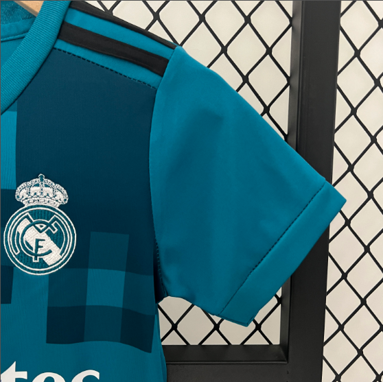 2017-2018 Retro Real Madrid Third Away Kids Kit Football Shirt Thai Quality