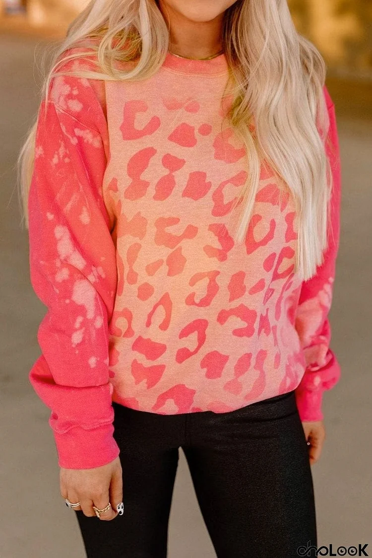 Bleached Cheetah Print Sweatshirt