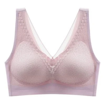 Jerrinut Plus Size Bras For Women Seamless Bra With Gathers Pad Comfortable Bralette Push Up Brassiere Bra Vest Wireless BH