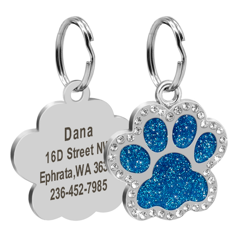 Custom Dog Cat ID Tag Personalized Engraved Stainless Steel Paw Pet Accessories-VESSFUL