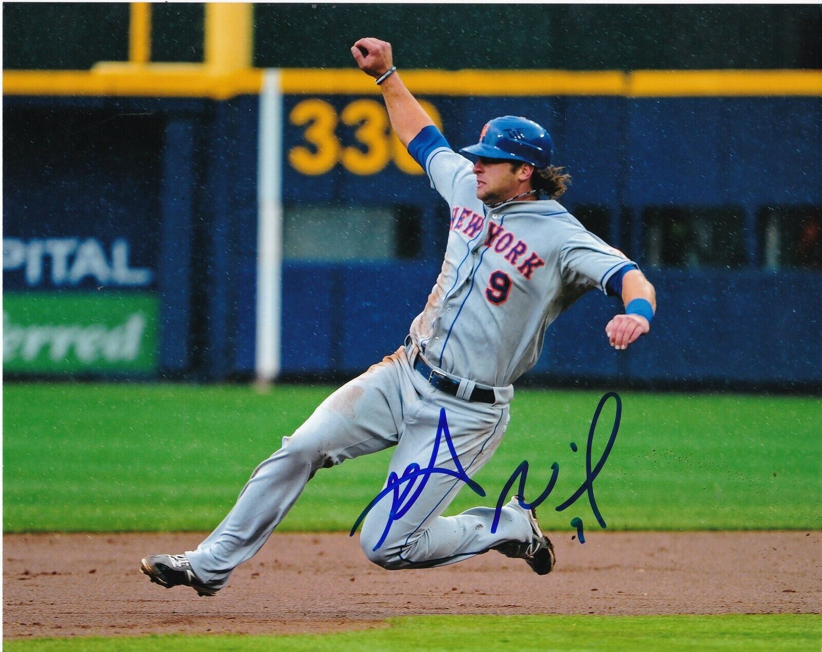 KIRK NIEUWENHUIS NEW YORK METS ACTION SIGNED 8x10