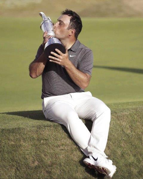 FRANCESCO MOLINARI 2018 British Open Claret Jug Golf Glossy 8 x 10 Photo Poster painting