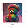 (40*40cm)DIY Round Partial AB Drill Diamond Painting - Colourful Bear