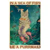 Retro Mermaid Cat - Vintage Metal Signs(8*12Inch)
