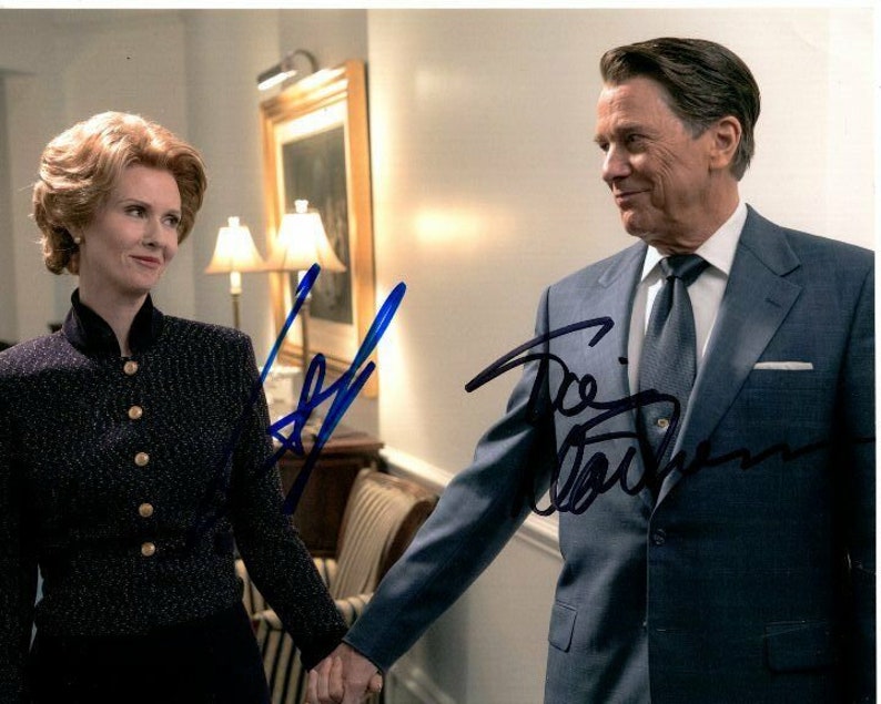 Tim matheson and cynthia nixon signed 8x10 killing reagan Photo Poster painting